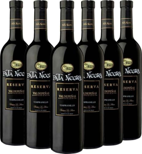 Pata Negra Reserva Vino Tinto Tempranillo D.O Valdepeñas - Caja de 6 Botellas x 750 ml