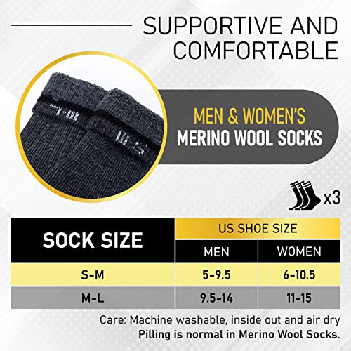 Alvada Merino Wool Hiking Socks Thermal Warm Crew Winter Boot Sock For Men Women 3 Pairs Ml #TOP3