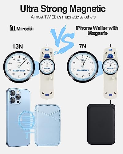 Image of Miroddi for MagSafe Wallet, Strongest Magnetic Card Holder for iPhone 17 /16 /15 /14 /13 /12 Series, Ultra-Thin Leather Magnetic Phone Wallet with 2 Card Slots, RFID Blocking, No More Falling, White Ice