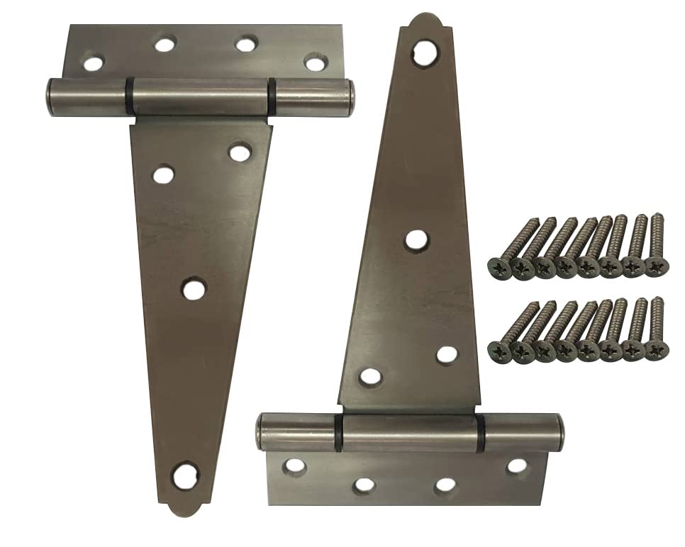 Charnières en T pour porte de cabanon QCAA lot de 2 ferrures en acier pour aménagement extérieur