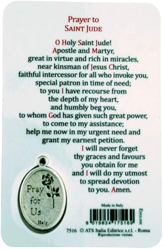 Miniatura 3 de VILLAGE GIFT IMPORTERS Tarjeta de oración de Santa Figura con Medalla Oración y medalla de Santa 8 figuras (St. Jude)