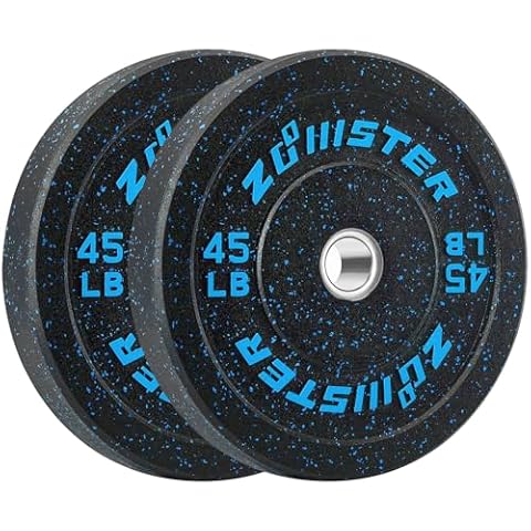 Bumper Weight Plate Olympic Plate Hi-Temp Bumper Weight Plate with Steel Insert Strength Training Weight Lifting Plate (90LB Bumper Weight Plate Set) Cover