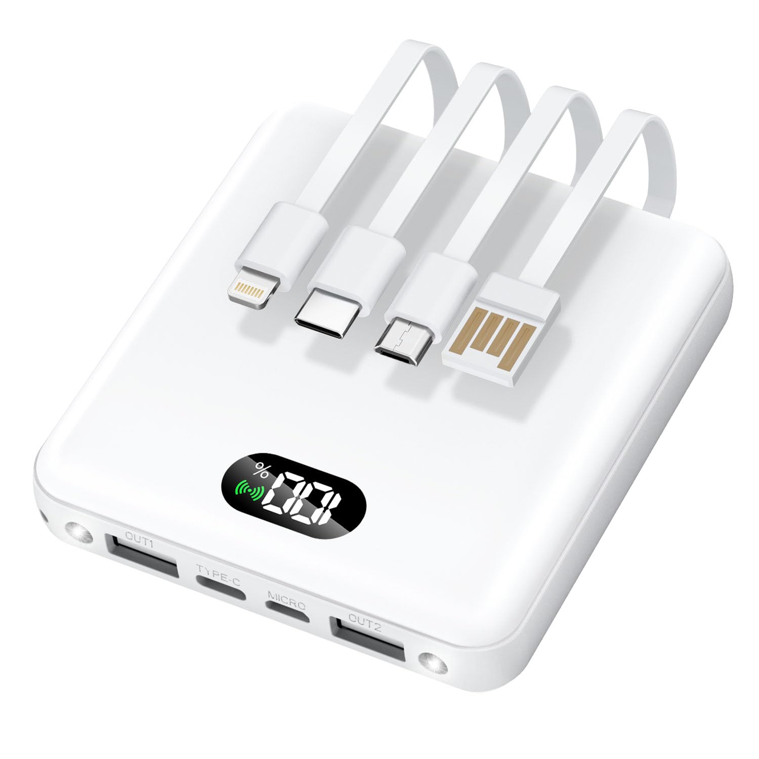 モバイルバッテリー 【MFi認証&改良モデル & ワイヤレス充電対応】4ケーブル…