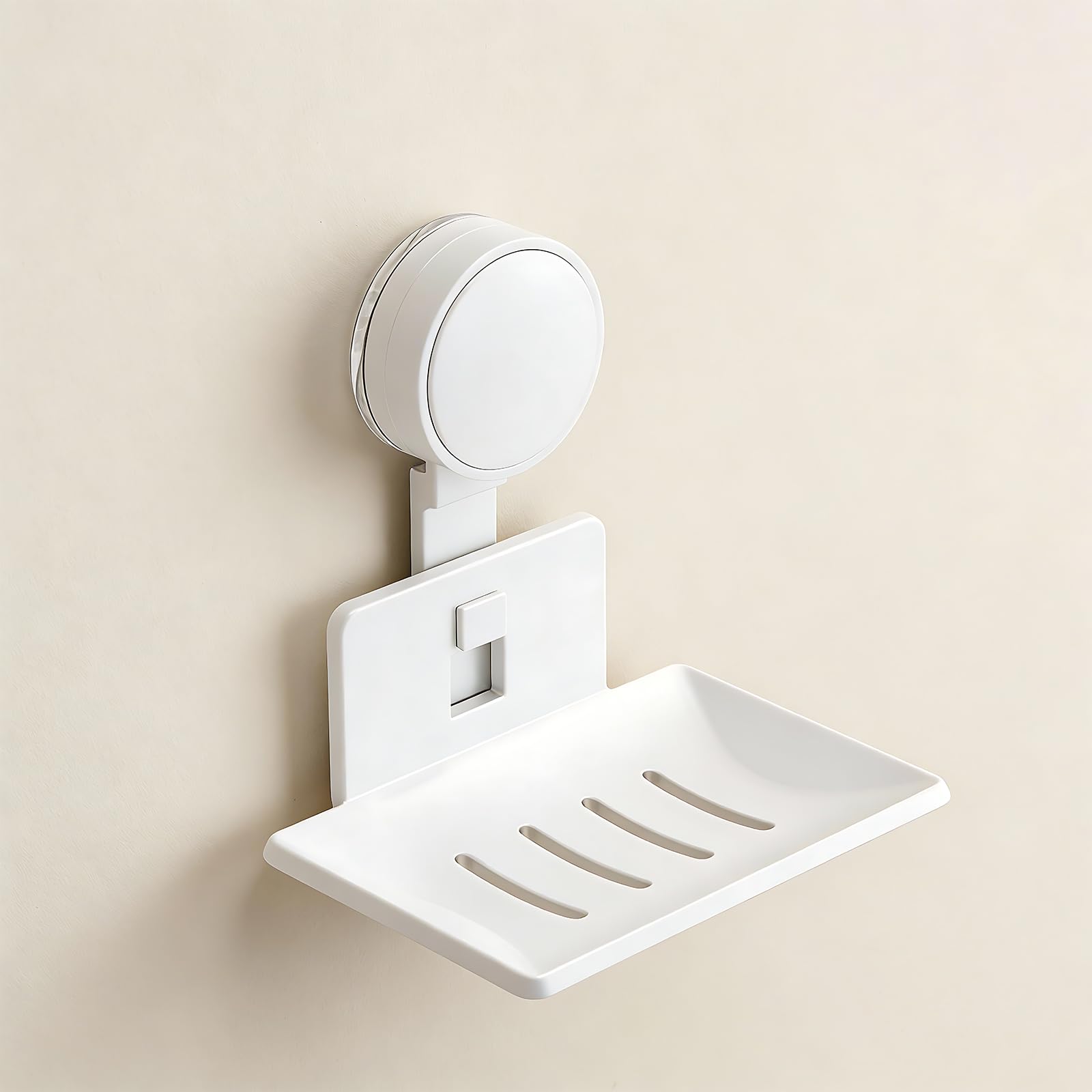 Ilovmup White 1 Pcs Soap Dish, Suction Soap Holder For Shower, Wall Mounted Soap Dish With Drainage, Metal Soap Holder For Bathtub, Waterproof And Rustproof, Space Aluminum