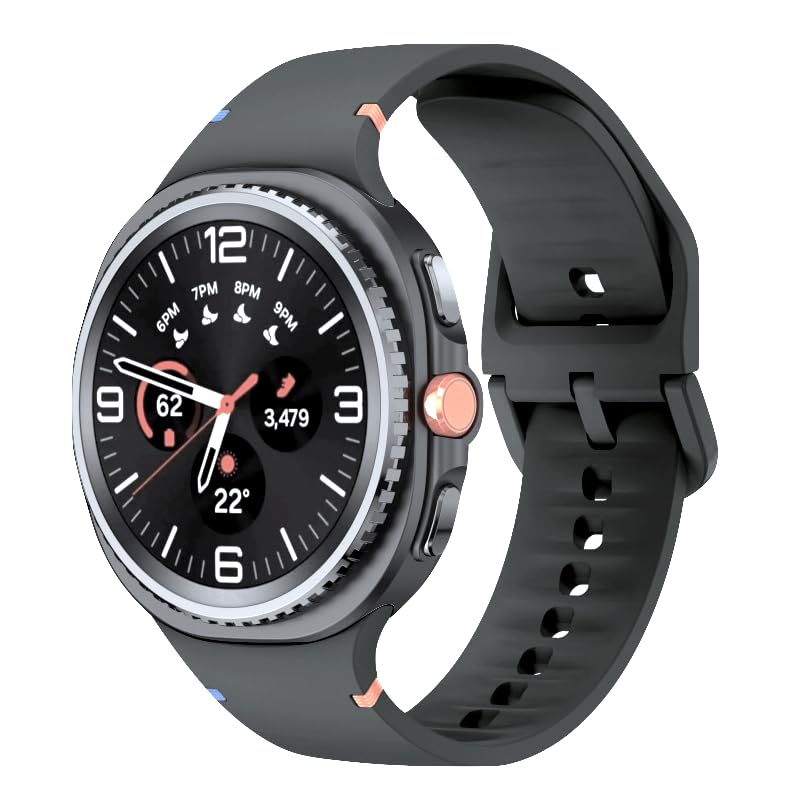 Image of YODI Strap Bands Compatible With Samsung Galaxy Watch 8 40mm 44mm /Watch 8 Classic 46mm Band,silicone strap with stitching Design Wristband for Galaxy Watch 8 /8 Classic Small /Large Size