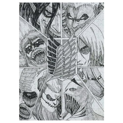 進撃の巨人 木製ジグソーパズル 1000ピース 50×75cm アニメ調イラスト 高難度 大人用 高精細プリント 脳活 集中トレーニング インテリアアート 飾れる プレゼント