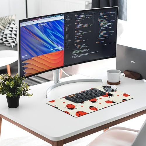 Mouse Pad grande con diseño de mariquitas y base antideslizante miniatura 6