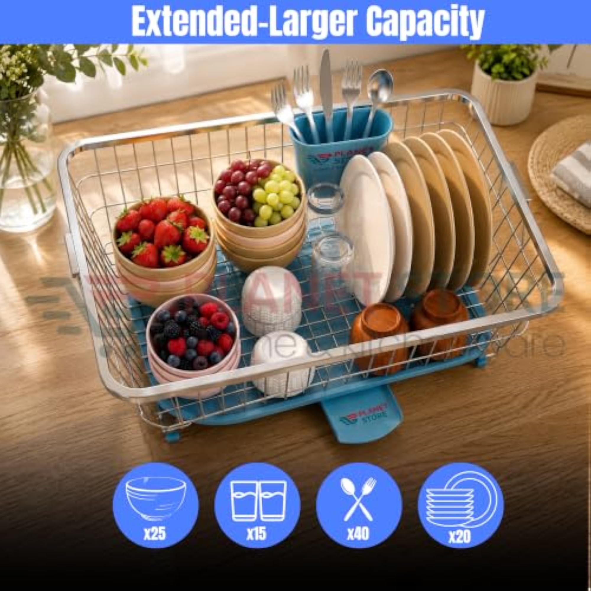 Stainless Steel Dish Drying Rack with Drainer Tray