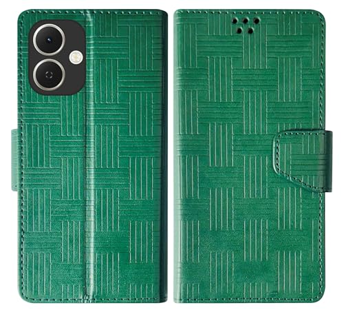 Image of SBMS Flip Cover for Tecno Spark GO 2 Back Cover Case with Magnatic Closure | Inbuilt Stand | Card & Money Pocket (Mat Green)