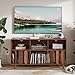 Oubayajia Large Record Player Stand, Vinyl Record Storage Holder, Record Player Table with Power Outlet, Record Storage Turntable Stand Record Stand Table (Walnut, 55.11''W)