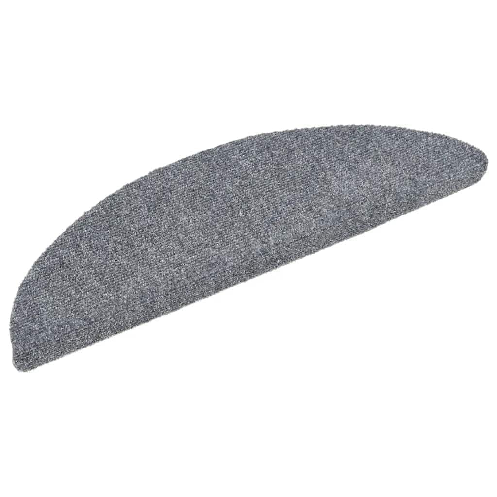 Alfombrillas autoadhesivas para escaleras, 10 unidades, color gris claro, fieltro punzonado, 56 x 17 x 3 cm, antideslizantes, para escaleras de madera con puntos adhesivos