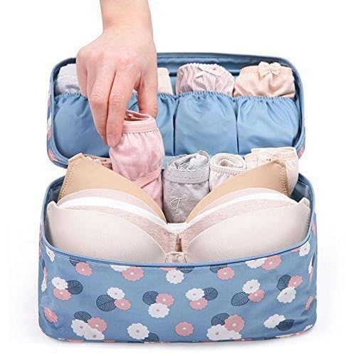 DIYASHI Portable Travel Necessaries Bra Bag Underwear Bag Organizer Bra Cover Storage Box Panties Socks Finishing Box (Multi Color)