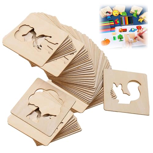 Kids Drawing Stencils 60 Pcs DIY Drawing Stencils for Kids Reusable Kid Stencil for Drawings Montessori Educational Toys Painting Templates for School Supplies