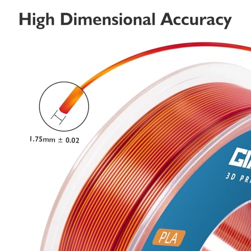 Image of GIANTARM Dual Color PLA Filament, Silk PLA Filament 1.75mm + /-0.02mm,1KG Spool(2.2lbs) Vacuum Packaging, 3D Printing Filaments Fit Most FDM Printer