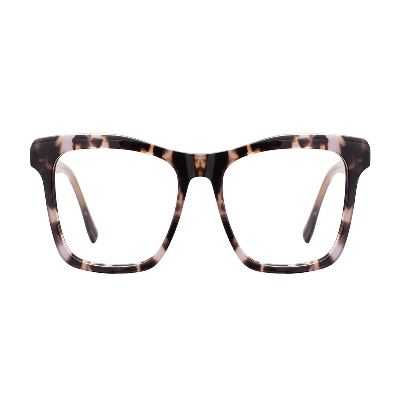 Rechteckige Brille aus Acetat, Vollrand, Nerd-Brille, große Lesebrille, Brillengestell for Damen und Herren(Grey)