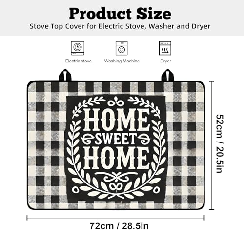 Image of Multi-Design Stove Top Cover for Glass /Electric Stoves - 3-in-1 Heat-Resistant Protector Mat, Non-Slip Drying Rack 28 inchx20 inch (Home, 28 inch L x 20 inch W)