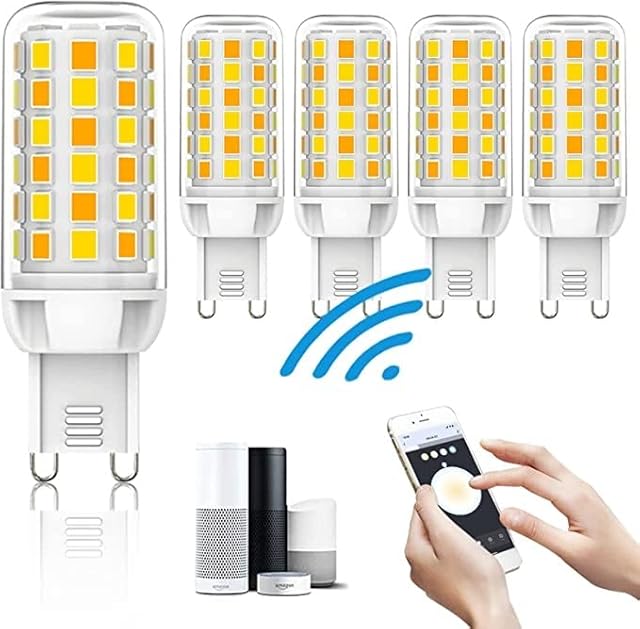 RENBING Wifi LED Smart Bulb G9 Smart Light Bulb, Alexa Smart Bulb 3W 320LM 40W Halogen Equivalent, Dimmable 2700K-6500K, Compatible with Amazon Alexa/Google Home,[Energy Class A] (Color : 5)