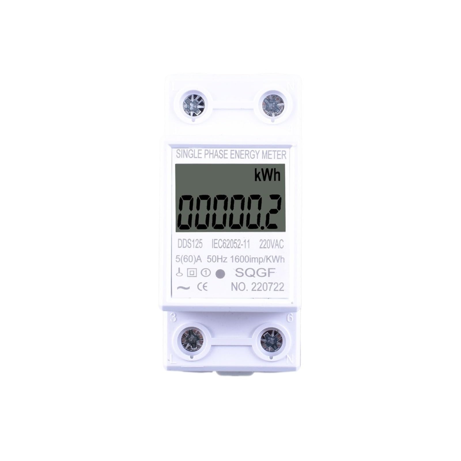 Miernik zużycia energii z cyfrowym wyświetlaczem LCD, jednofazowy miernik energii, watomierz, 230 V AC 50 Hz 60 A, elektryczny