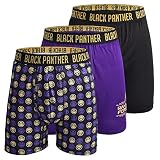 Black Panther Men's Icon 3-Pack Comfort Boxer Brief Underwear, Black, Large