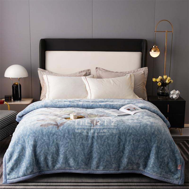 LGYKUMEG Manta suave coreana pesada, manta reversible de felpa coreana de 9.9 libras, manta de envoltura suave de 79 x 91 pulgadas, manta de