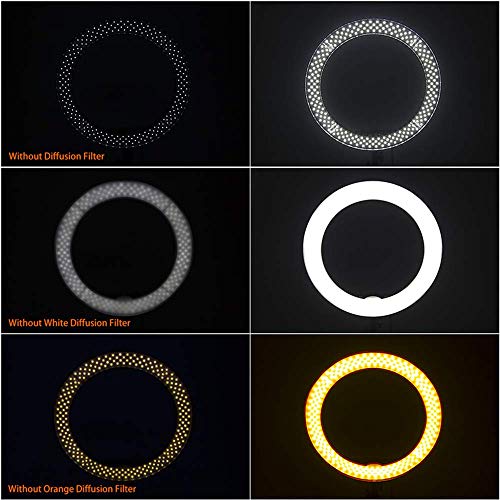 LXDDP 18-Zoll-LED-Ringlicht, 55W 240-LED-Ringlicht 5500K Fotografie, mit Spiegel und Stativständer, für Videoaufnahmen… – Bild 4