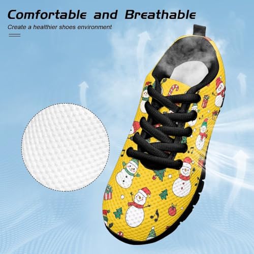 Kids Christmas Sneaker Cozy Lightweight Lace-Up Running Shoes for Litter Kids Breathable Anti-Skid Shoes for Big Kid US 11-54