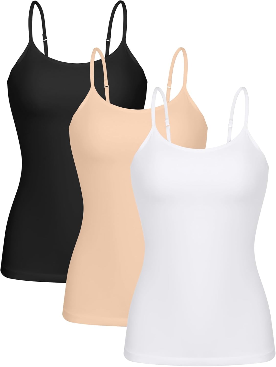 beautyin Cotton Camisole Tops for Women Shelf Bra Adjustable Spaghetti Strap Tank Top Basic Cami Undershirt