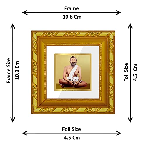 Image of Diviniti Ram Krishna Gold Plated Wall Photo Frame, Table Decor| DG Frame 103 Size 1A and 24K Gold Plated Foil| Religious Photo Frame Idol For Pooja, Gifts Items (10.8 CM X 10.8 CM)