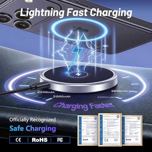 Image of Phone Mount for Nissan Rogue S /SV /Rock Creek (2021-2026,Fit 8inch ONLY), Altima Platinum (2019-2025), Sentra SR /SV (2020-25), 15W Wireless Charger, Magnetic Phone Holder, 360, Magsafe, Hands Free