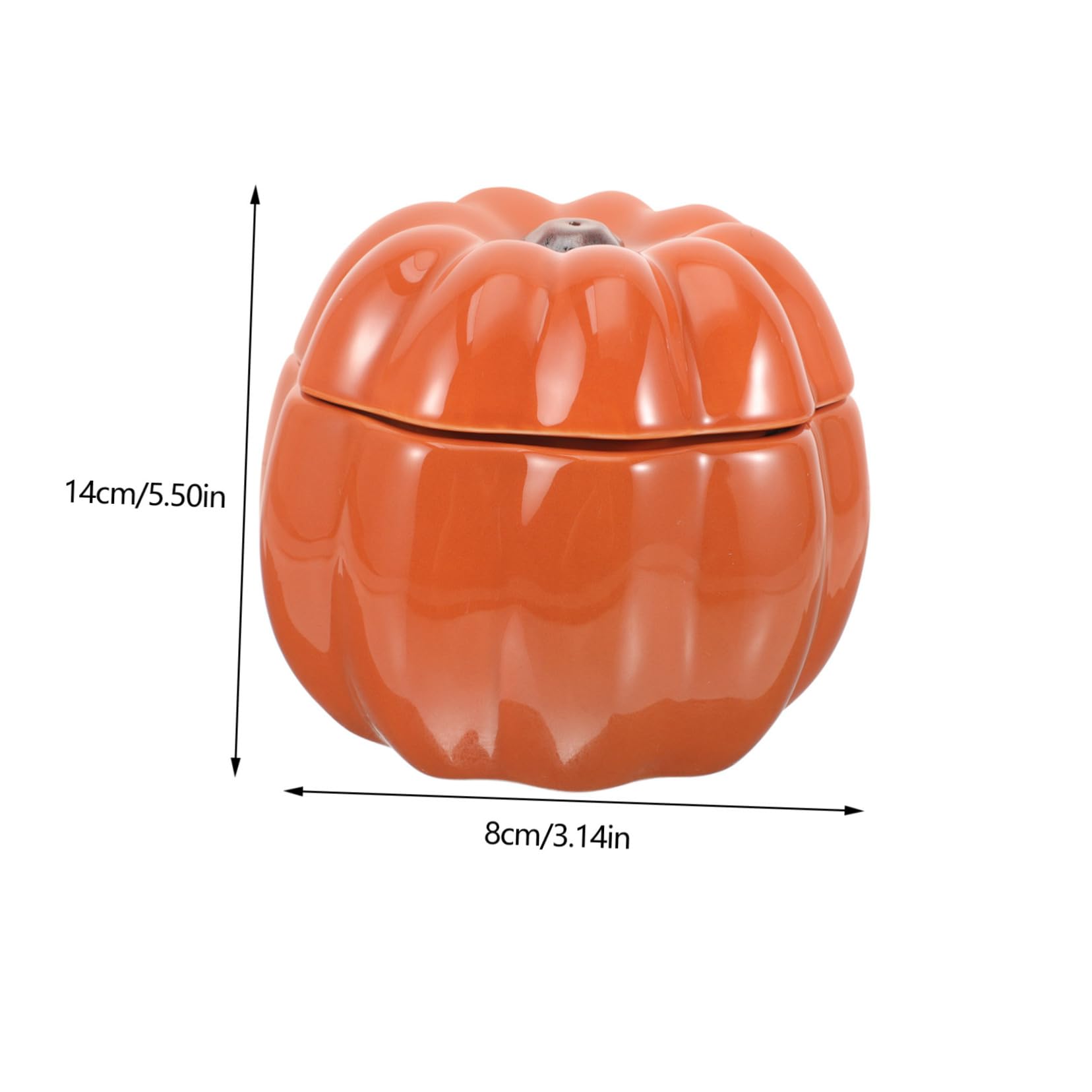Mikikit Pumpkin Shape Elevated Ceramic Pet Bowl for Cats and Dogs Comfortable Feeding Dish for Food and Water for Puppies Rabbits and Animals