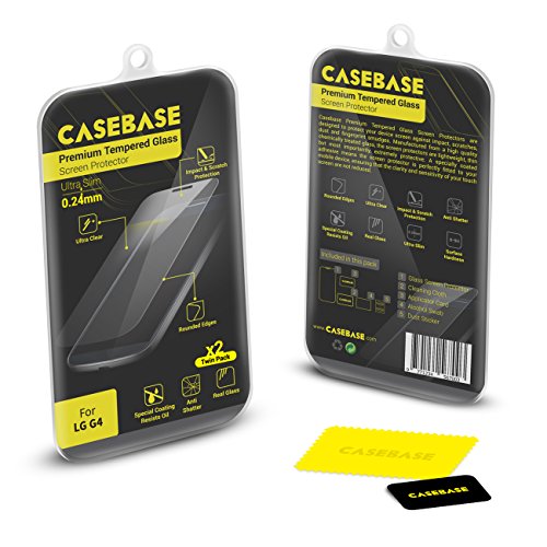 CaseBase® - Pack de 2 Protectores de Pantalla de Cristal Templado para LG G4