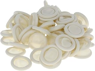 Othmro - Guantes desechables de látex para dedos (1000 unidades), color amarillo, M Milky White 1000pcs, 100