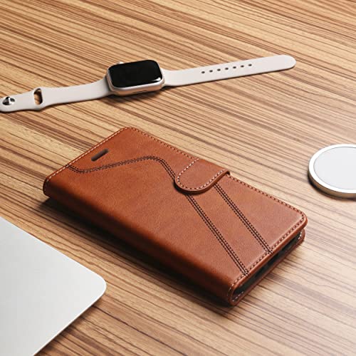 CIVICASE for Samsung Galaxy A42 Wallet Case,Premium Leather Flip Case [RFID Blocking] Credit Card Holder Folio Magnetic Stand TPU Shockproof Cover Color Matching for Samsung A42 (6.6") Brown - image 6
