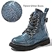 DADAWEN Boys Girls Glitter Ankle Boots Lace Up Waterproof Combat Boot With Side Zipper (Toddler/Little Kid/Big Kid) Navy Glitter US Size 2 M Little Kid