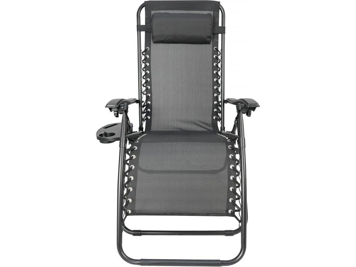 Lot de 2 Fauteuils de Jardin inclinable zéro gravité Sintra - Noir