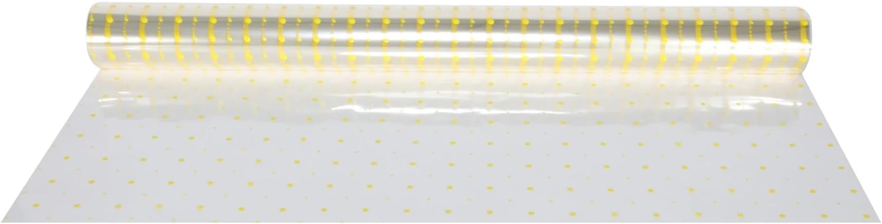 80cm x 100m Lemon Yellow Dot Cellophane Plastic Film Wrap Flowers