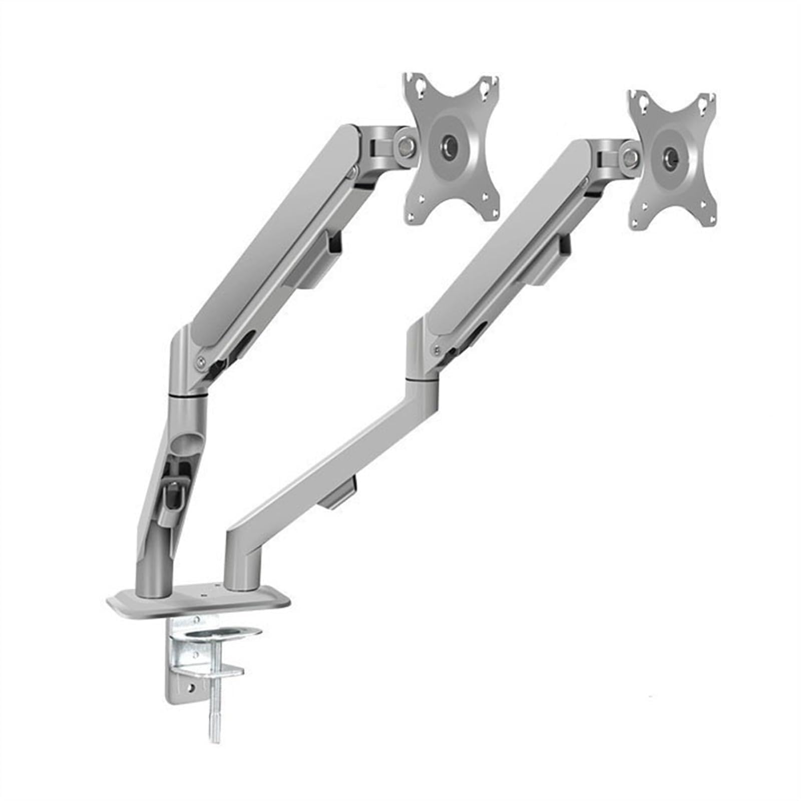 Aioneer Monitor Desk Mount Dual Monitor Mount For Most 17-30 Inch Srceens, Each Arm Holds Max 19.8Lbs, Height-Adjustable Gas Spring Dual Monitor Stand With 75Mm Or 100Mm Computer-Gris