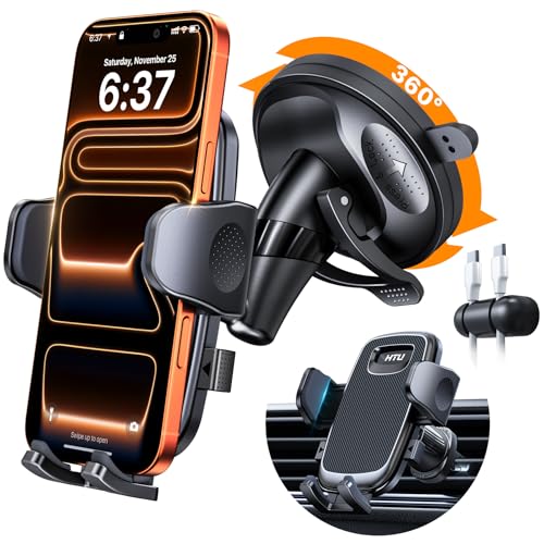 HTU 2026 Latest Upgrade Military-Grade Anti-Shake 90+LBS Car Phone Holder