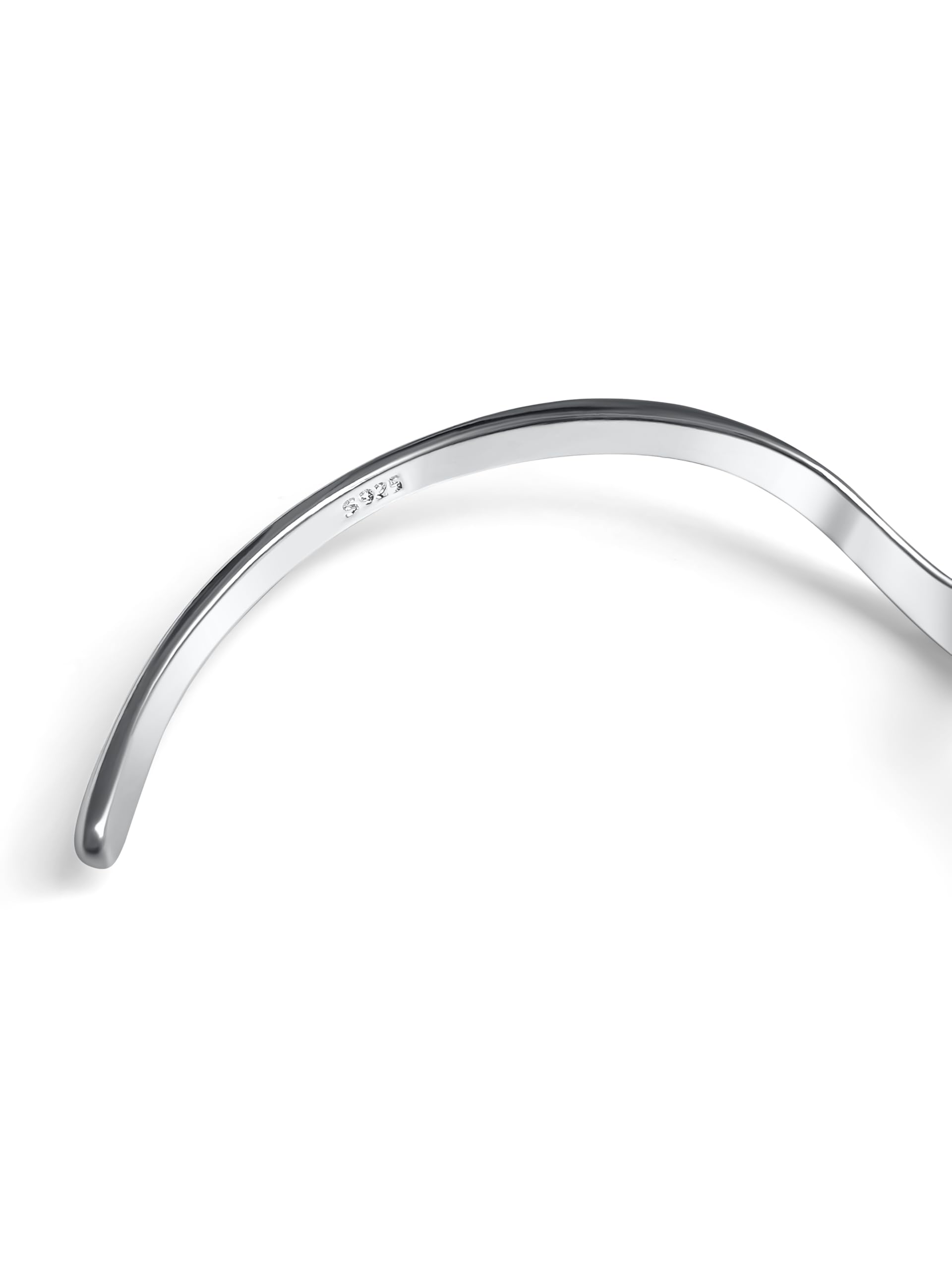 Bracciale rigido da donna in argento Sterling 925, regolabile, in confezione regalo