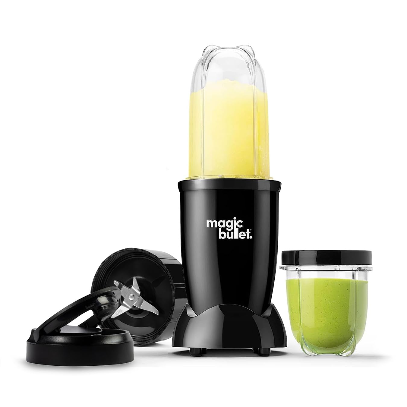 magic bullet Blender 7pc Set in Black - Powerful 10,000 RPM - Sleek, Compact & Portable - Great for Smoothies, Juices, Protein Shakes, Milkshakes, Soups, Salad Dressings, Salsa & Food Prep