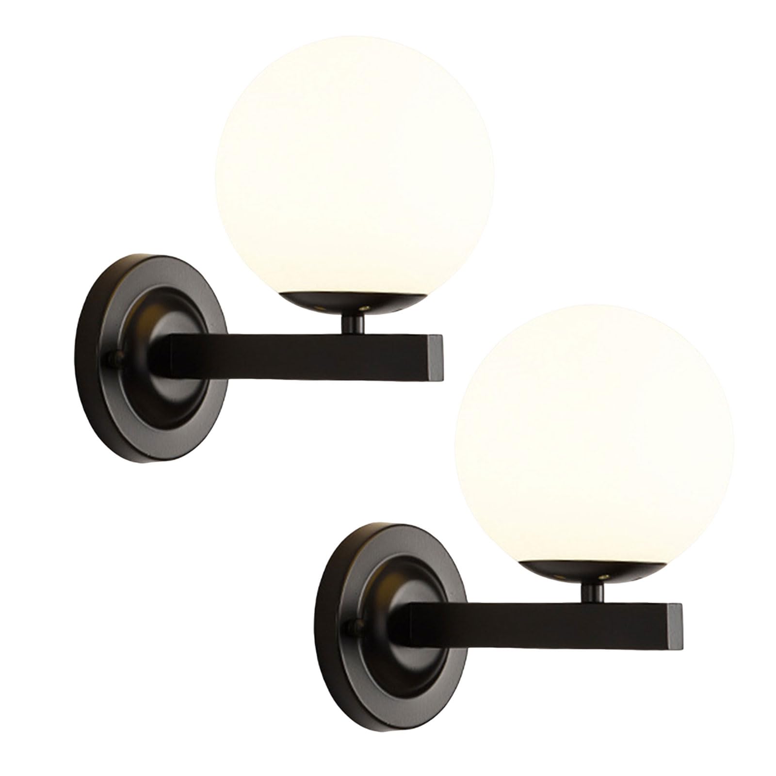 HYJAUSXB Industrial Modern Globe Wall Sconce with White Glass Lampshade - G9 Indoor Lamp for Living Room and Bedroom