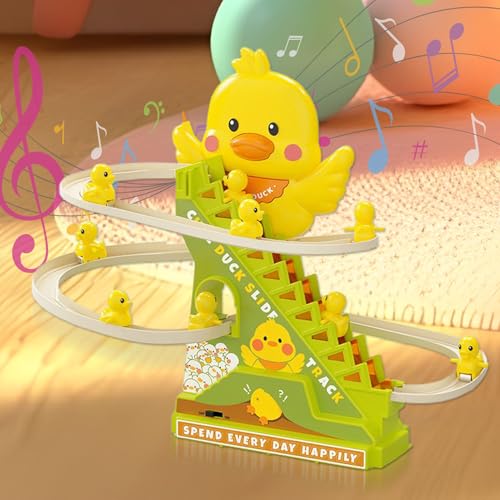 Jouet d'escalade pour canetons interactif et petit toboggan musical enfant