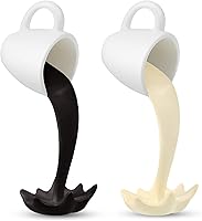 Vista 7 de Jetec 2 tazas de café flotantes para derramar, taza de café mágica para verter salpicaduras, tazas de café, novedosas, divertidas, escultura, Crema