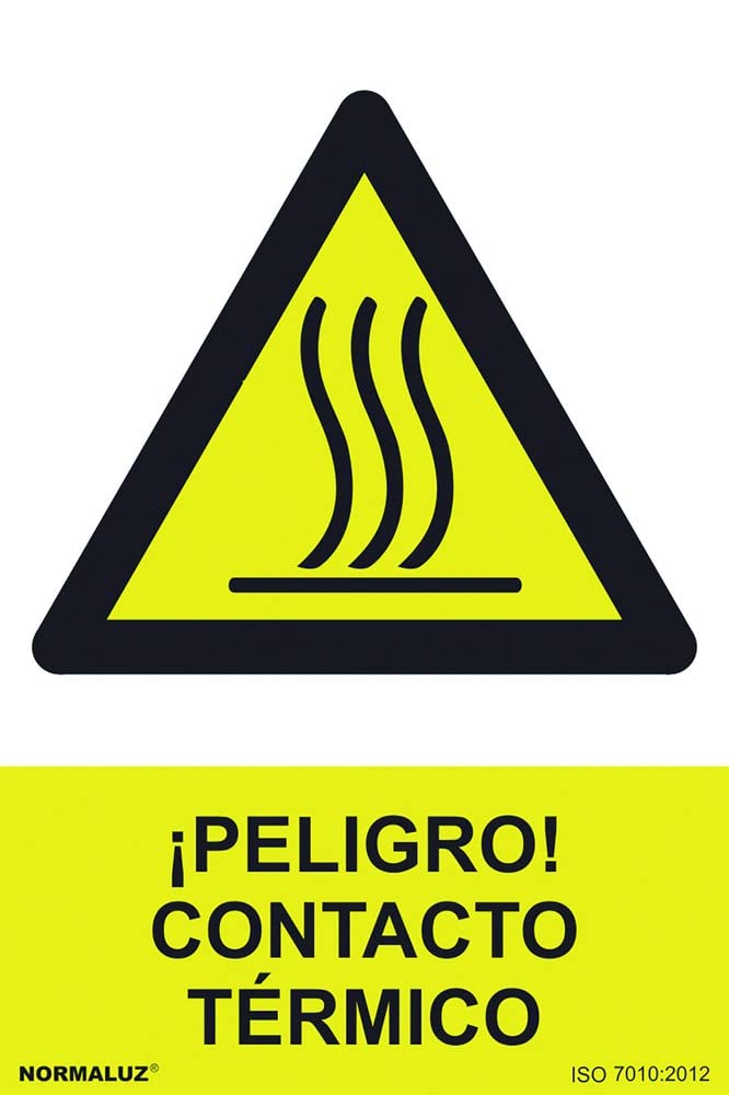 Normaluz RD30073 - Señal ¡Peligro! Contacto Térmico PVC Glasspack 0,​7 mm 21x30 cm con CTE, RIPCI