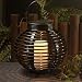 Produktbild Rattan solarbetriebene LED Garten-Laternen hängende Windlichter im Laternen LED Sicherheit Lampe Warm Weiß Deko Garten Tisch Top Free Size Round