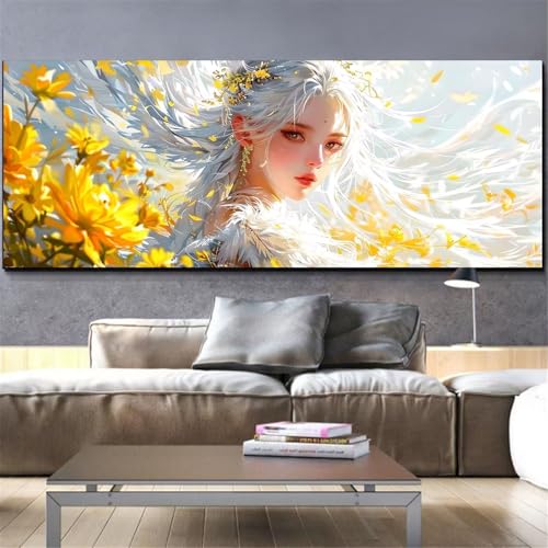 Fleur diamond painting adulte pour décoration murale salon Mefooge