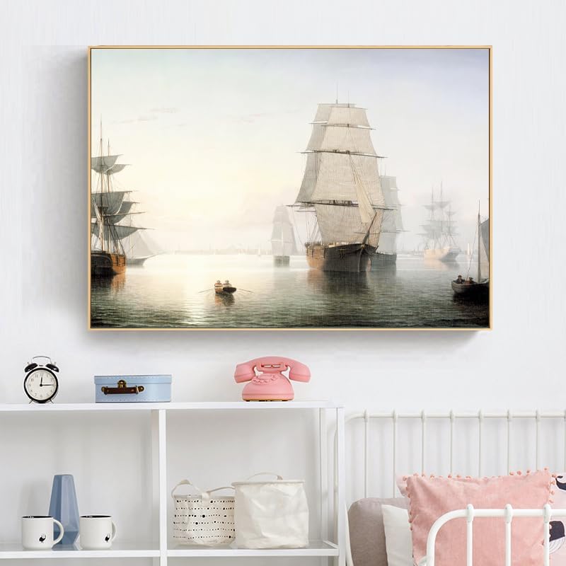 Miniatura 4 de Fitz Hugh Lane Boston Harbor - Póster impresionista, lienzo impresionista, arte de pared, pintura de maestro famoso, póster vintage adecuado para