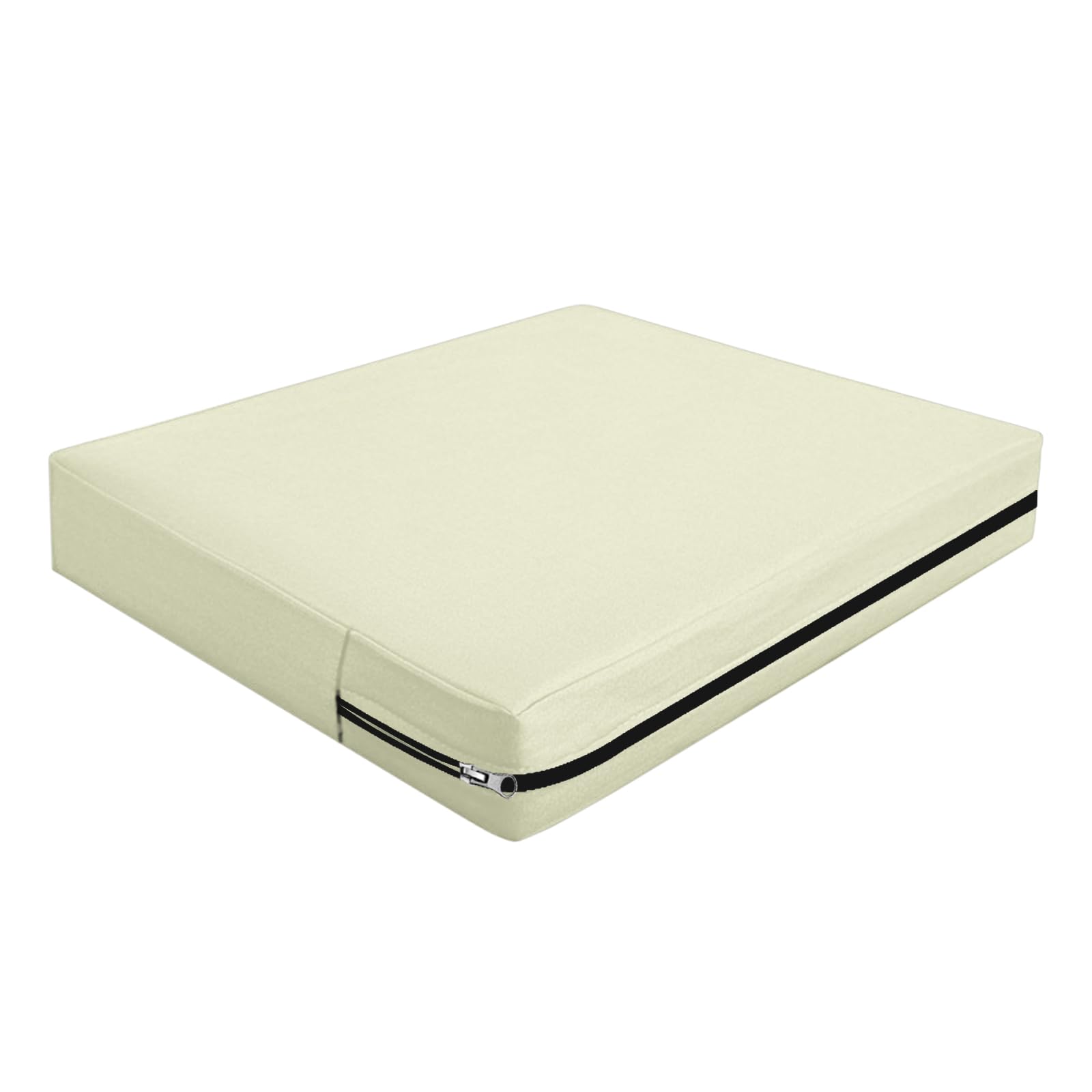 SYLC Outdoor Seat Cushion Covers with Zipped, Waterproof Rattan Furniture Cushion Covers, Sofa Upholstery Covers for Garden Patio Caravans Motorhome Bench (Beige,50×50×5cm)