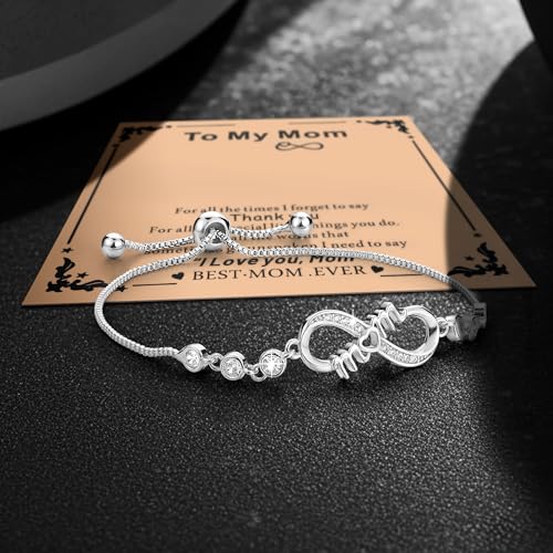 iJuqi Mother's Day Gifts for Mom from Daughter Son - Love Heart Mother Bracelets Birthday Christmas Valentine's Day Gifts4