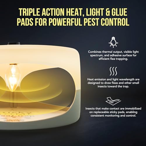 ASPECTEK Sticky Dome™ Flea Trap – 2 Pack | Indoor Insect Trap with 2 Sticky Discs, Odorless (White) — view 2